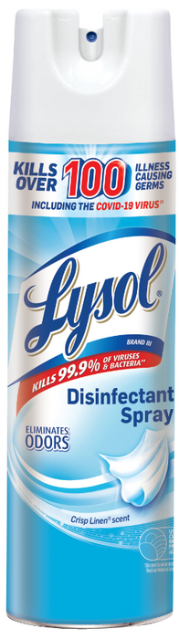 Lysol Disinfectant Spray, Crisp Linen, 12.5 oz Aerosol, 12 Cans Per Carton